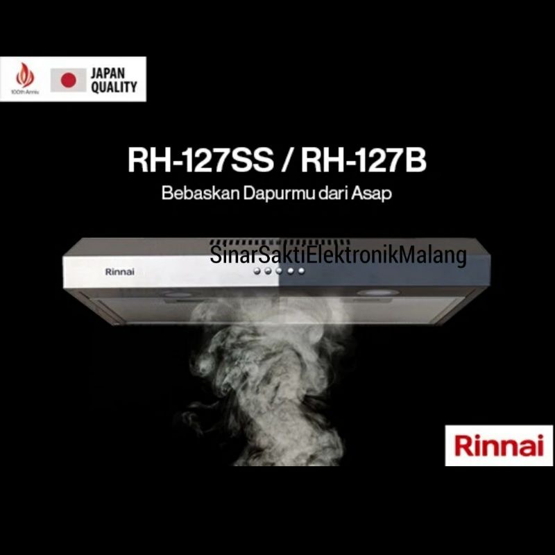 Cooker Hood Rinnai RH 127 SS RH127SS Penghisap Asap Kompor Dapur 127ss 70cm Stainless Steel