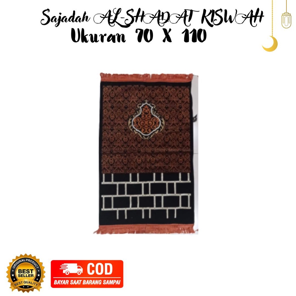 Sajadah Turki Kiswah Babul Ka'bah Black Series Khusus Hitam Sajadah Mini tebel Bludru Turkiye ukuran 70x110 cm Lembut Halus