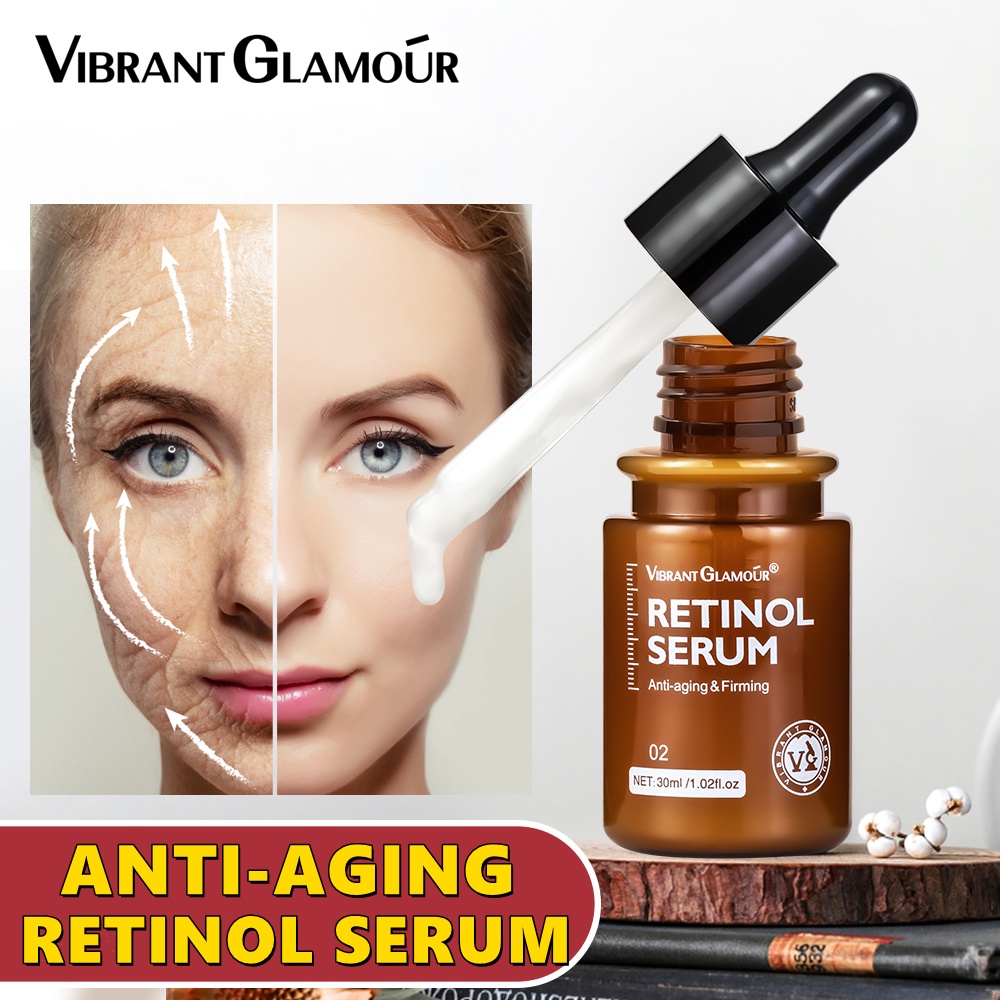 VIBRANT GLAMOUR Retinol Cream Night Cream Mengaktifkan Kolagen Menghilangkan Kerutan Regenerasi Kulit - 2pcs Serum Retinol Anti-Penuaan Untuk Wajah &amp; Cream Retinol 30gr