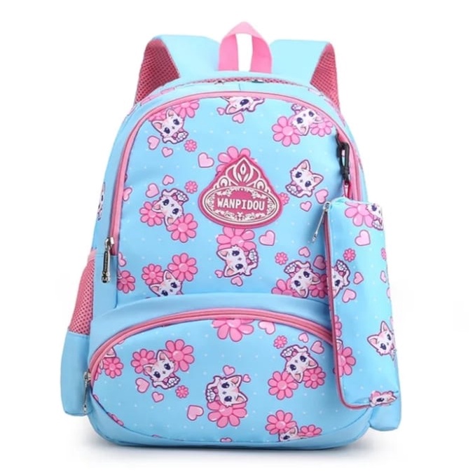 Diobrale - Tas Ransel Anak Sekolah Motif Full Print Korean Style Backpack Sekolah Perempuan Stylish Tas Anak Gadis Kekinian Baru Populer 2023