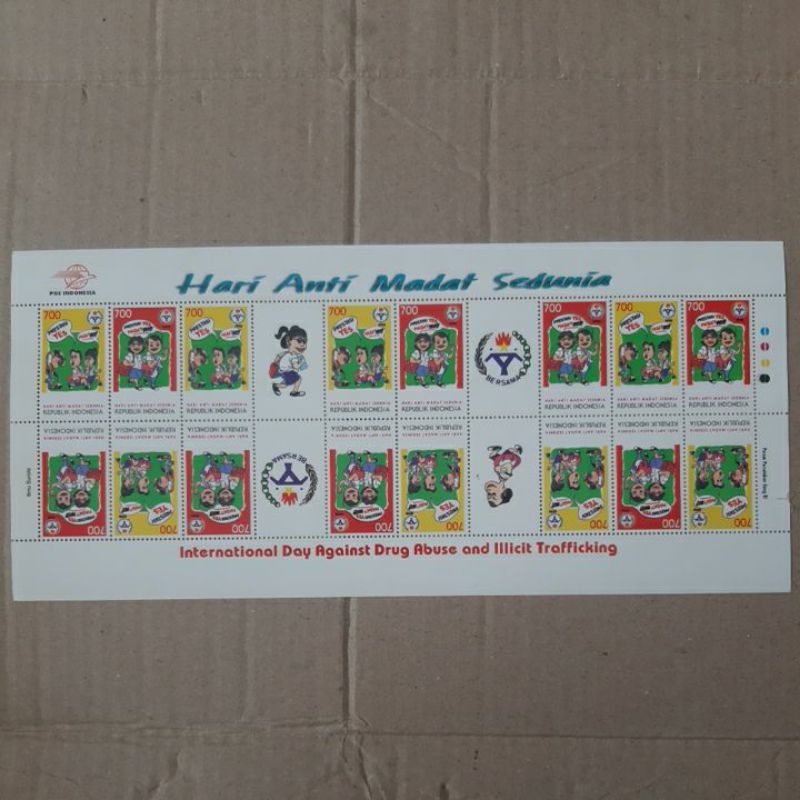 

Perangko Indonesia Hari anti madat sedunia full sheet 16 prangko