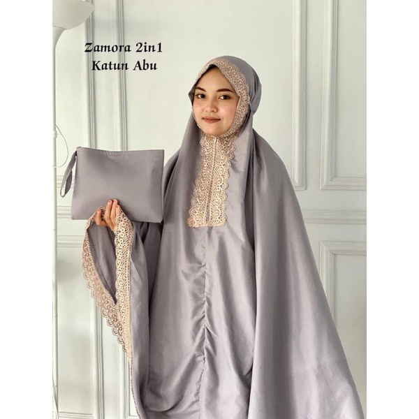 Mukena Zamora  2 In 1 Katun Traveling Dewasa Jumbo