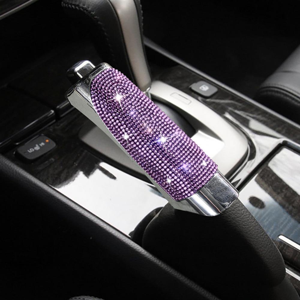 Timekey Penutup Rem Tangan Mobil Ukiran Berlian Styling Bling Auto Interior Modifikasi Aksesoris Gear Penutup Rem Tangan Untuk Wanita Perempuan K9L8