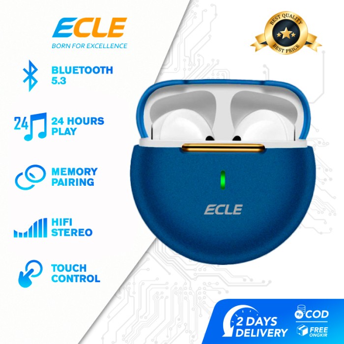 ECLE PRO 6 MUSIC TWS SPORTS EARPHONE FREEBUDS HEADSET BLUETOOTH