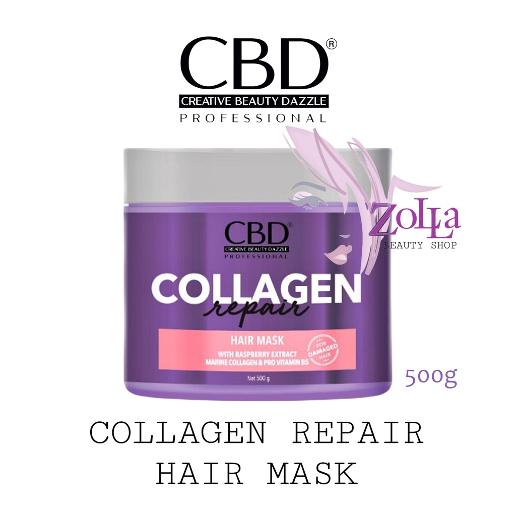 CBD COLLAGEN REPAIR HAIR MASK 500g - BPOM - MASKER RAMBUT CBD MURAH