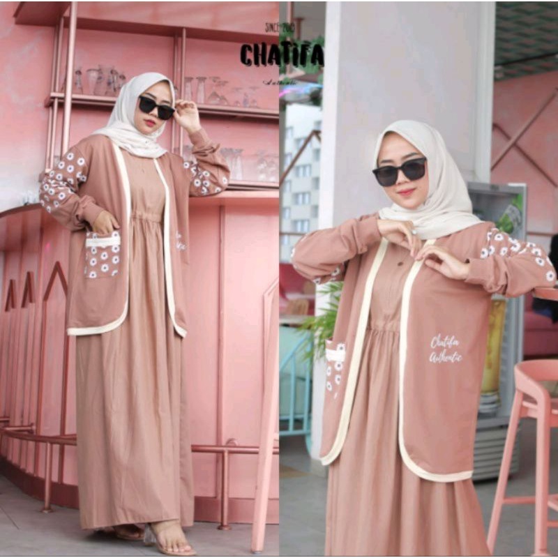 Gamis Abaya inner + Outer Original Terbaru By Chatifa