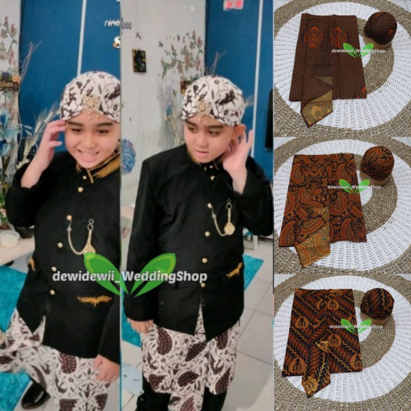 [Setelan] Sapit Urang + Blangkon Anak | Motif Lengkap