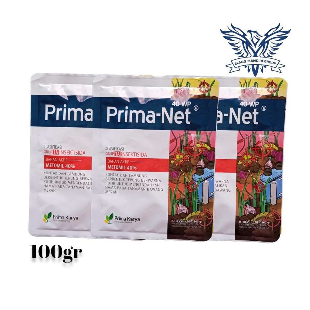 Insektisida PRIMANET PRIMA NET 40 wp 100gram bahan aktif : Metomil 40% Dangke dumil dupont lanate