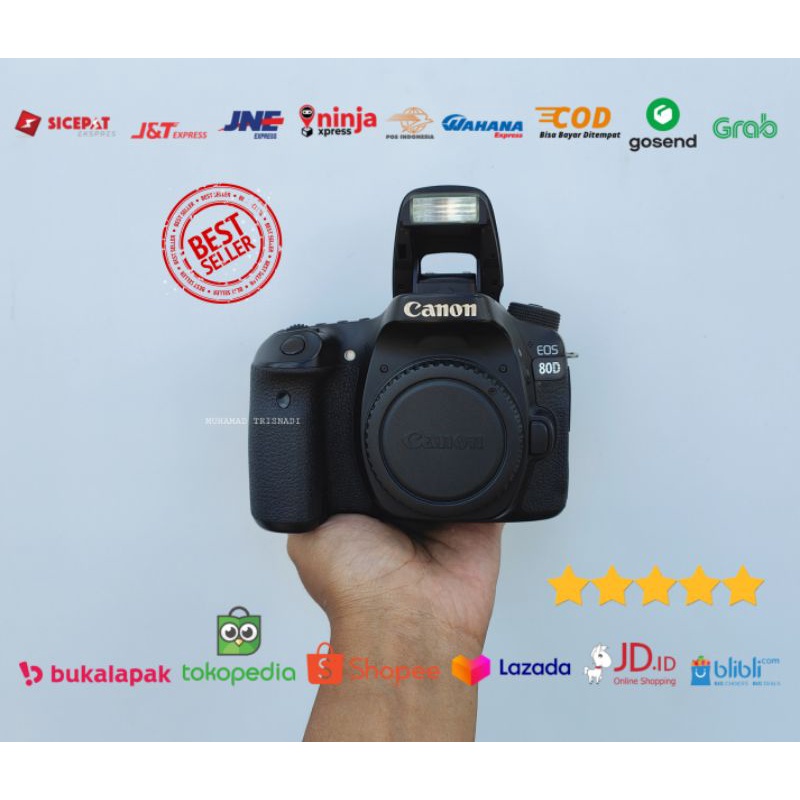 Camera Kamera DSLR SLR Canon Eos 80D Body Only Hitam Murah