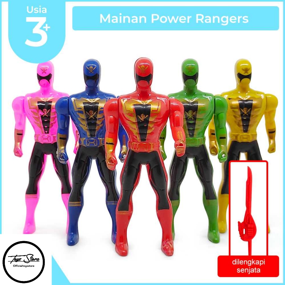 1 Set Mainan Robot Power Rangers Isi 5 Pcs / Robot Super Hero Power Rangers Murah