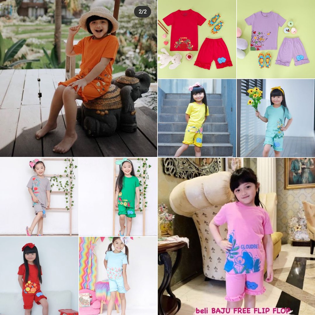 Setelan anak Perempuan Cloudbee Free sandal flip flop