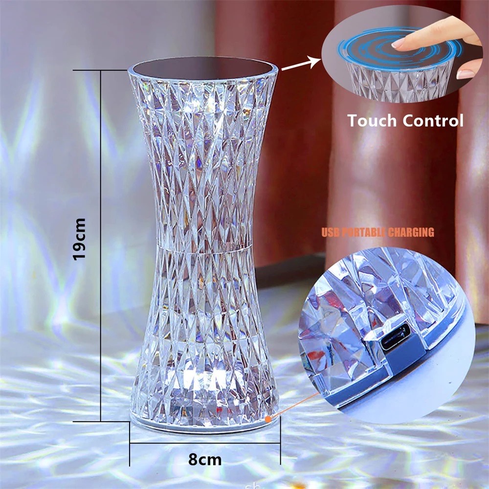 JOS1506 Lampu Hias LED Crystal Diamond Lampu Meja Kristal