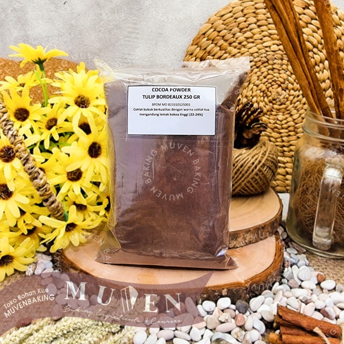 

COKLAT-BUBUK- COKLAT BUBUK TULIP BORDEAUX 250 GR / PURE COCOA POWDER REPACK -BUBUK-COKLAT