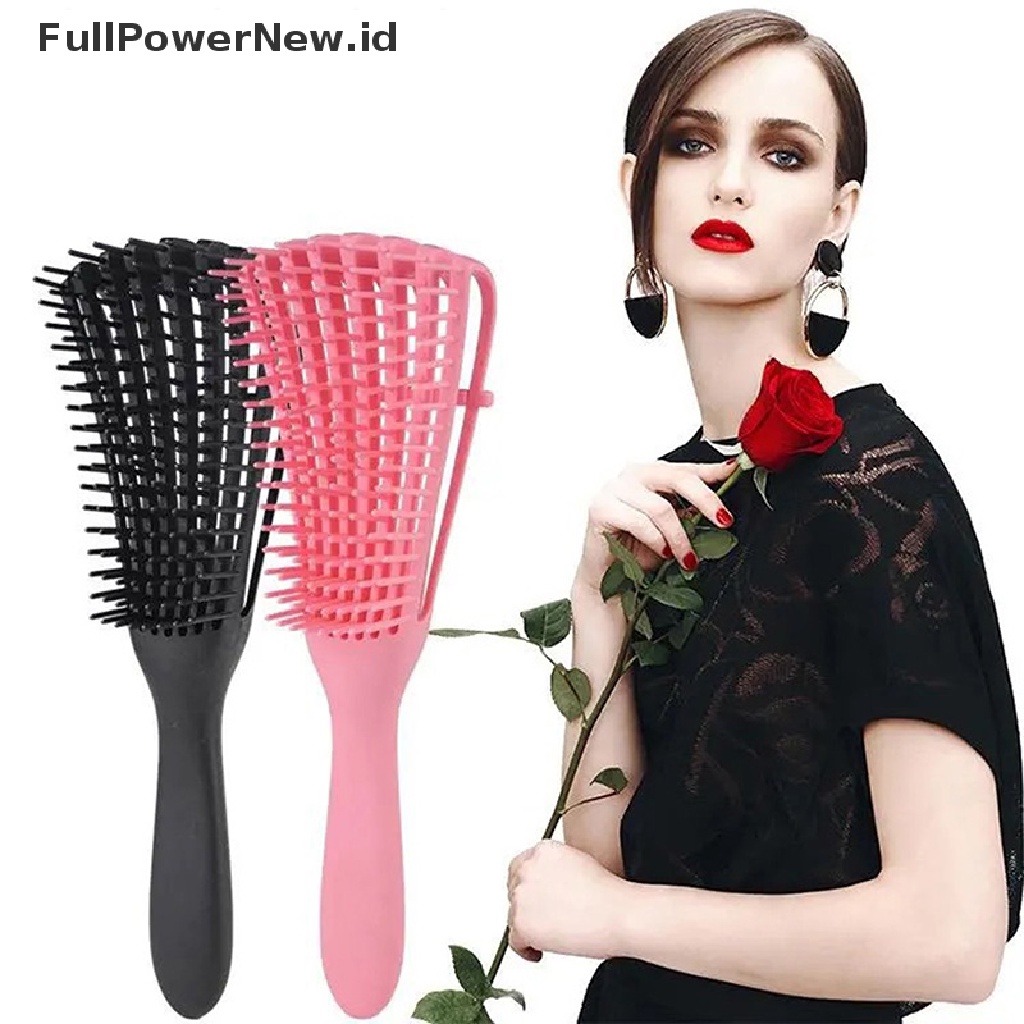 Power Dropshipping Detangling Sikat Rambut Pijat Kulit Kepala Keriting Rambut Wanita Sisir Hairbrush ID