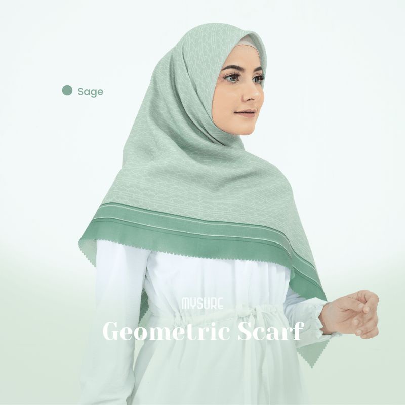 Kerudung Segi Empat Geometric Scarf Hijab Syar'i Mysure