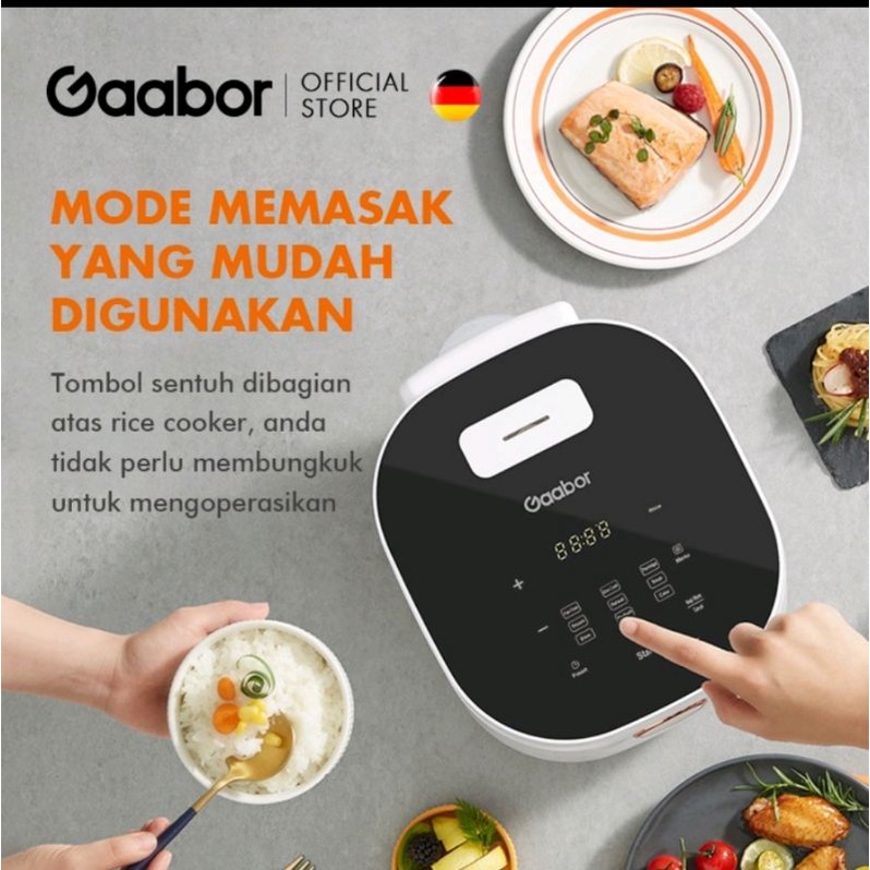 gaabor rice cooker smart digital 1.2 liter - magic com multi fungsi gr-s30b