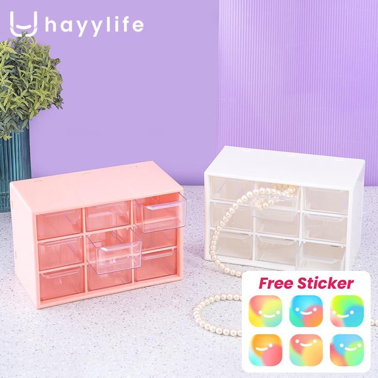 [CLEARANCE] HAYYLIFE  Kotak Penyimpanan - Tahan Debu Laci Kotak Penyimpanan Desktop Stationery Perhi