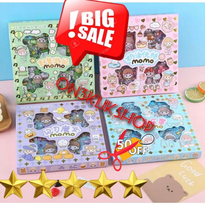 

Mainan stiker momo lucu murah cocok buat kado sticker waterproof
