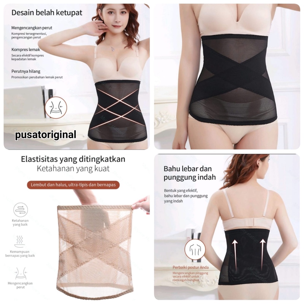 Waist Trainer Slimming Curva Korset Pelangsing Pengecil Pinggang Perut Buncit