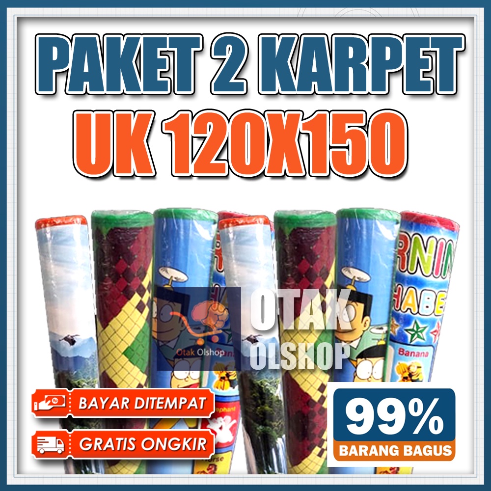 PAKET 2 PCS Karpet / Karpet Tikar Lantai Spon Motif Karakter Anti Air / Alas kasur / Tikar Piknik