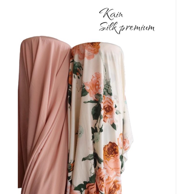 Bahan silki premium motif dan polos kain armani silk untuk gamis dan mukena