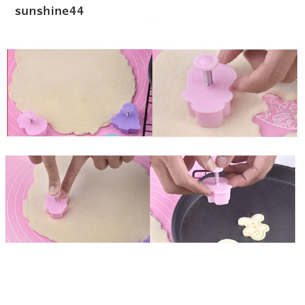 Sunshine 4Pcs/Set Cetakan Kue Kering Plastik Cetakan Kue Kartun Multi Seri.