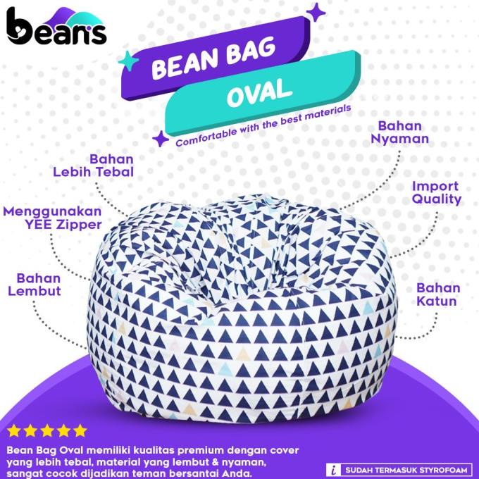 Bean Bag Oval Motif - Termasuk Isi - Bean Bag Motif - Beanbag - 13