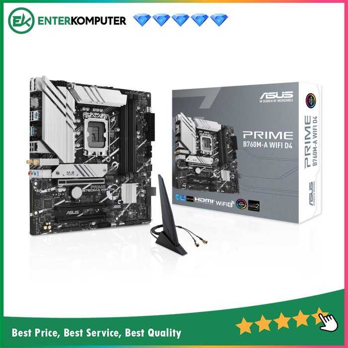 Asus PRIME B760M-A WIFI D4 (LGA1700, B760, DDR4, USB3.2 Type-C, SATA3)