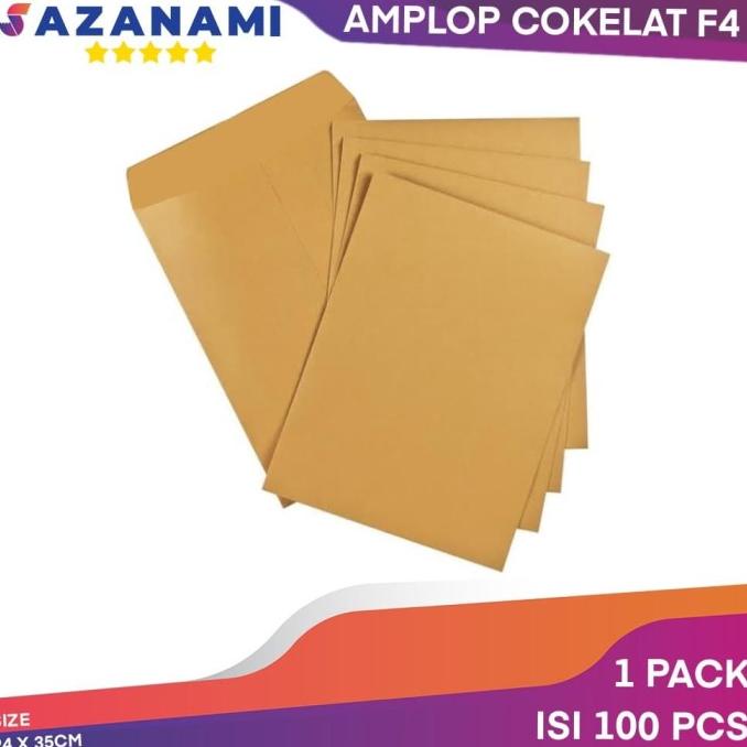 

AMPLOP COKLAT F4 FOLIO 24 X 35CM AMPLOP SURAT COKELAT 1 PACK