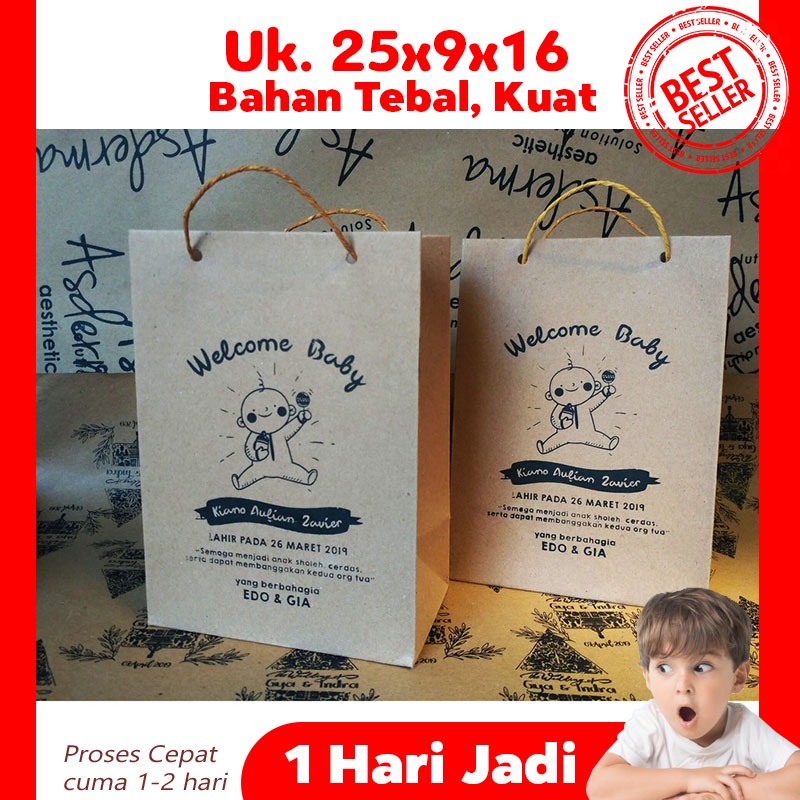 

(TALIKERTAS) Tas Ulang Tahun Anak Sedang Uk. 25x9x16 cm / Tas Kertas Ulang Tahun Anak Bebas Desain Murah Cepat
