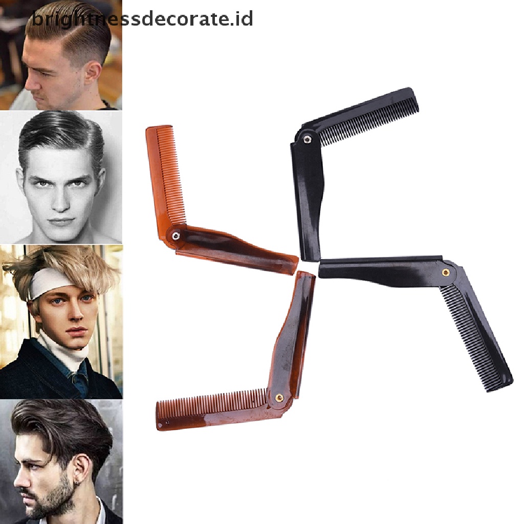 [Birth] 1pc Sisir Rambut Lipat Pocket Clip Hair Moustache Beard Comb Alat Styling Rambut [ID]