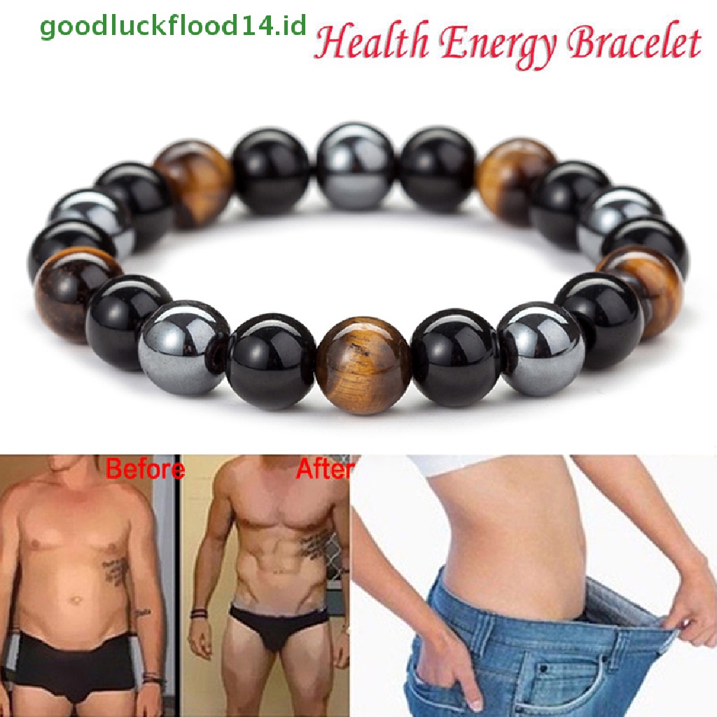 [GOOGFOUR] Gelang Manik Batu Hematite Magnetik Perawatan Kesehatan Magnet Pria Perhiasan Penurunan Berat Badan [TOP]