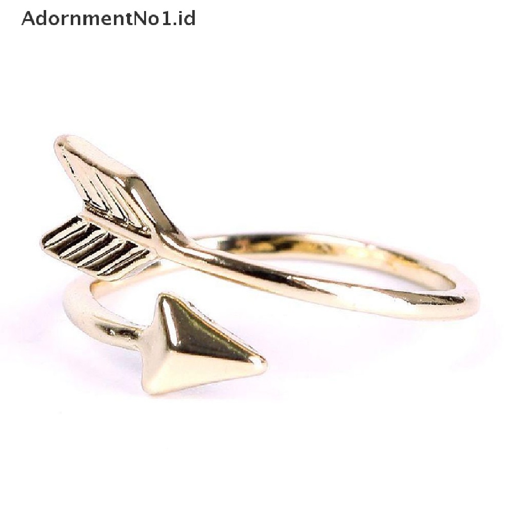 [AdornmentNo1] Wanita Gadis Fashion Cincin Emas Perak Adjustable Panah Terbuka Buku Jari Cincin Perhiasan [ID]