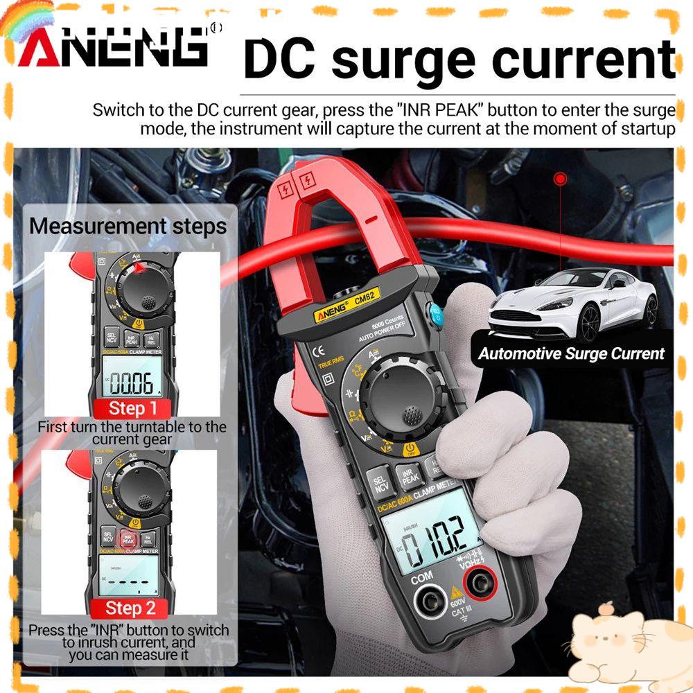 Solighter Digital Clamp Meter Presisi Tinggi True RMS DC/AC Ammeter Tester