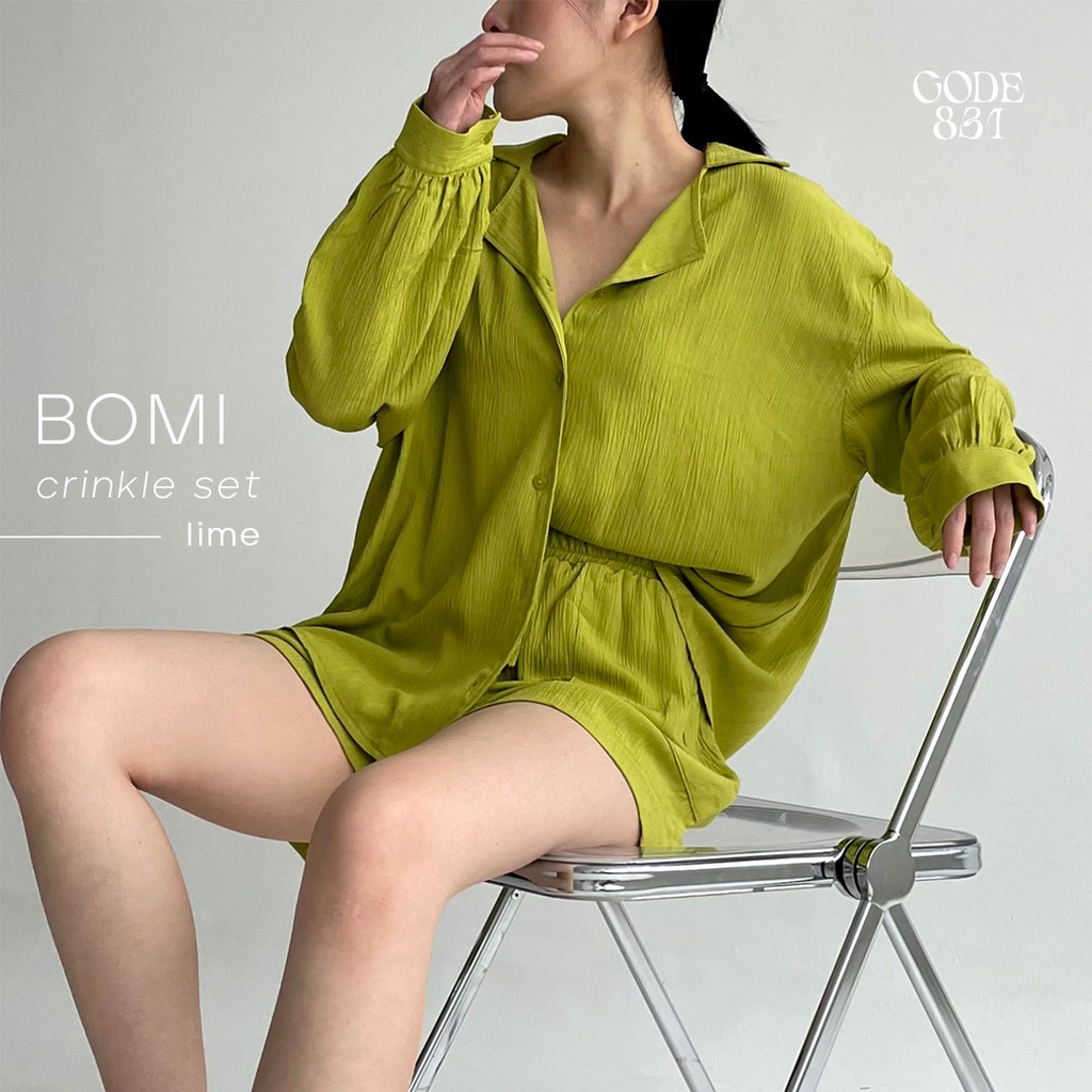 Setelan wanita celana pendek - BOMI Crinkle Set