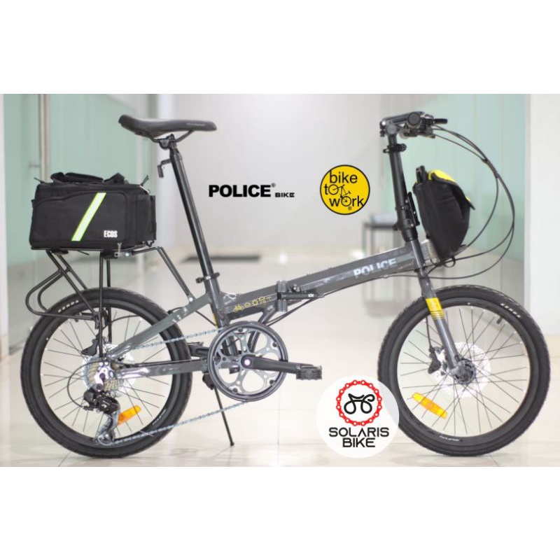 Sepeda Lipat 20 Inch Element Texas Police Hydrolic Free Tas