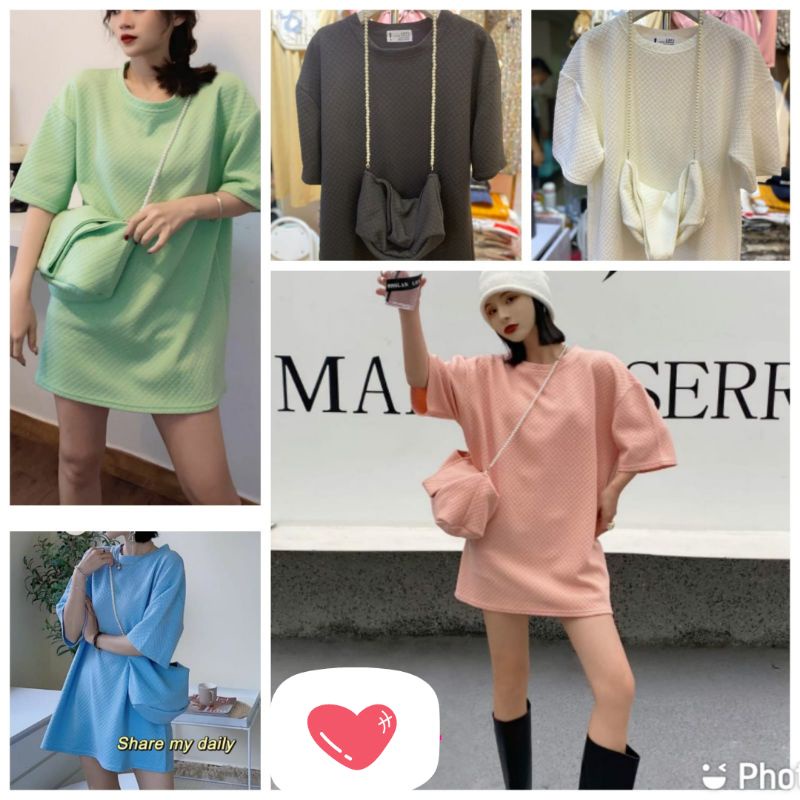 Kaos Oversize Wanita Import Premium Bangkok Lengan Pendek Polos Jumbo Korean Style Kekinian Terbaru 