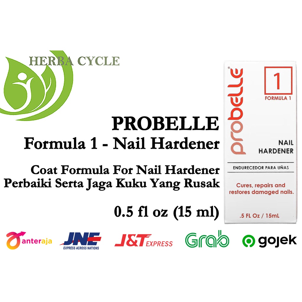 Probelle Nail Hardener Formula 1 Nail Coat 15ml Atasi Kuku Kering Rusak Dan Patah ORI USA