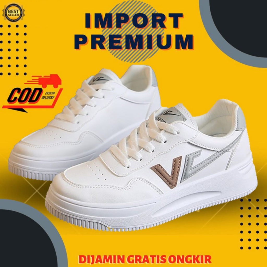 KENZHI STORE Sepatu Sneaker Putih Wanita Sepatu Kasual Outdoor Original Import