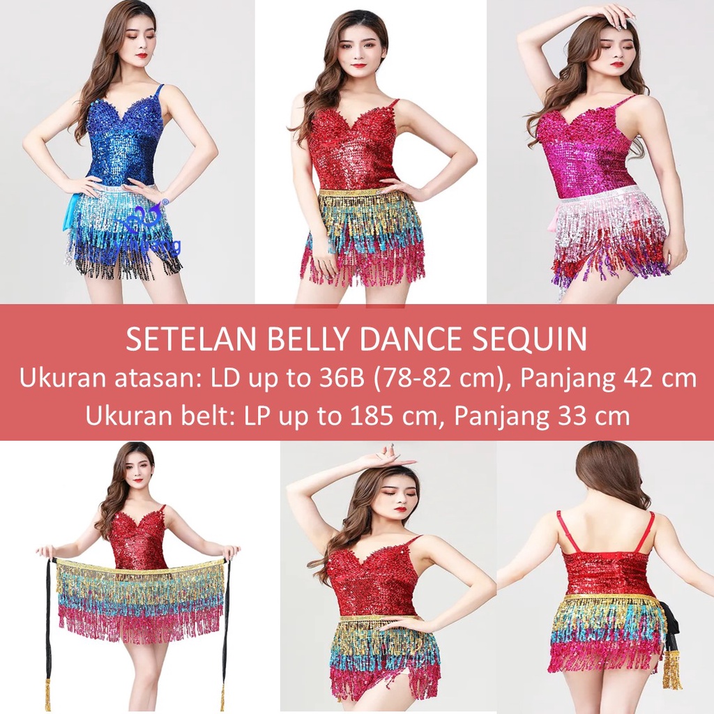 BAJU PENTAS BELLY DANCE LATIN SEXY CLUB DRESS COSTUME KOSTUM PERFORMANCE SEQUIN PAYET