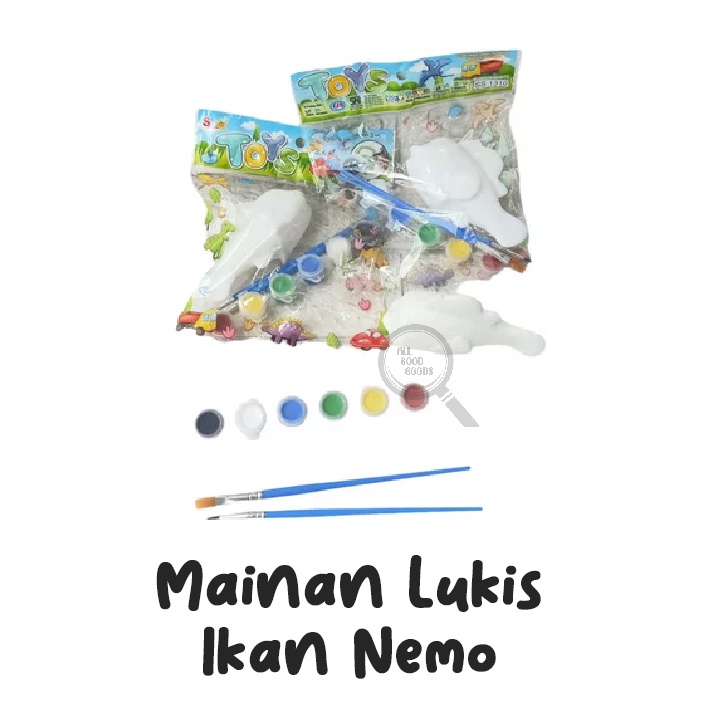 [SS1310] Mainan Edukasi Anak Mewarnai / Melukis Ikan Nemo 3D Free Kuas + Cat Air - Mainan Lukis Warna 3D Bisa Bunyi Citcit / Nemo Coloring Toys