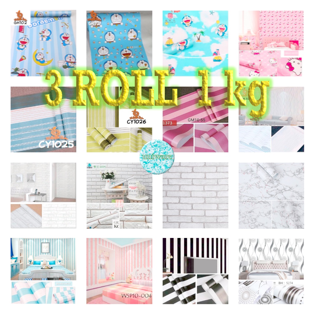 Uniware | Wallpaper Dinding Kamar Tidur Stiker Dinding Kamar Mandi Promo Murah Motif Bunga