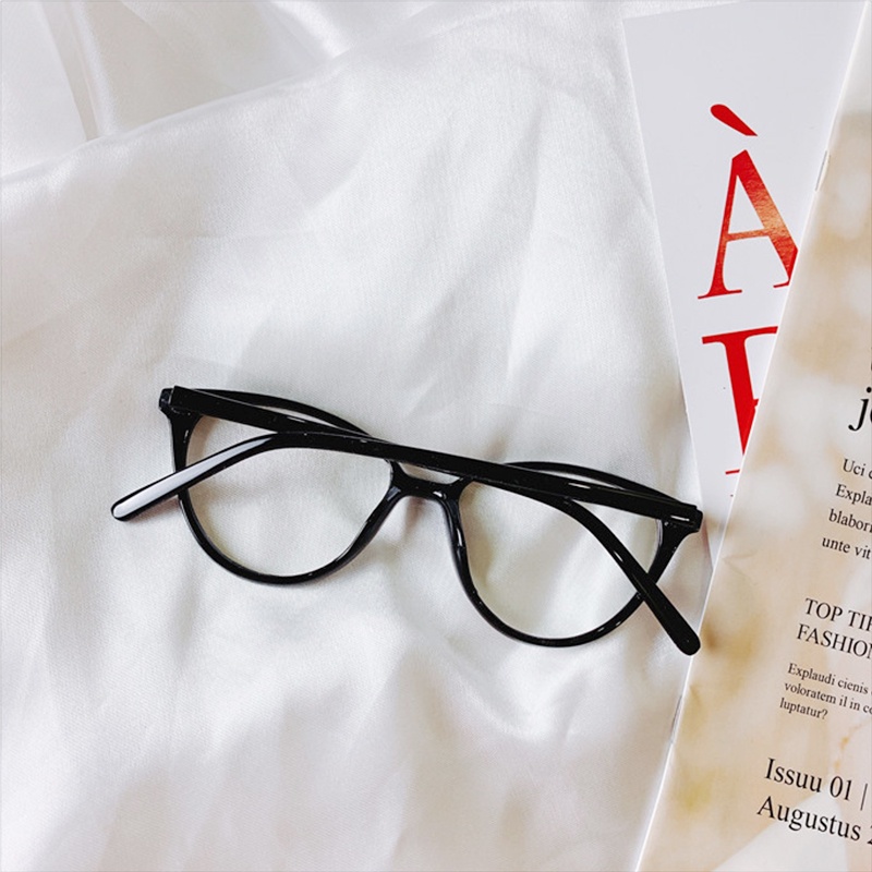 【Terbaru 2022 】Kacamata Wanita Korea  Anti Radiasi Cat Eye Retro Wanita Fashion Eyeglasses Versatile Optical Glasses simple murah