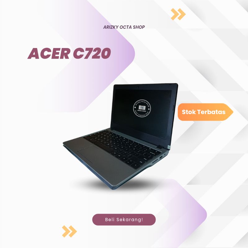 Laptop Acer Chromebook C720 Intel Celeron 4GB RAM SSD 128GB HDMI USB LAN CAMERA WIFI Mulus Murah Bagus