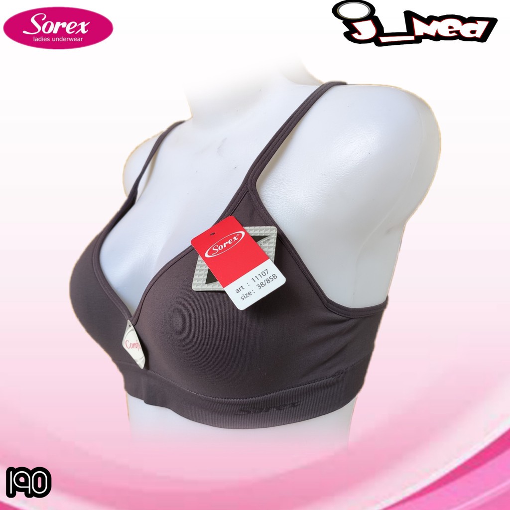 SOREX 11107 Bra Wanita Tanpa Kawat Busa Tipis Setara Cup A/B Elastis Super Comfy