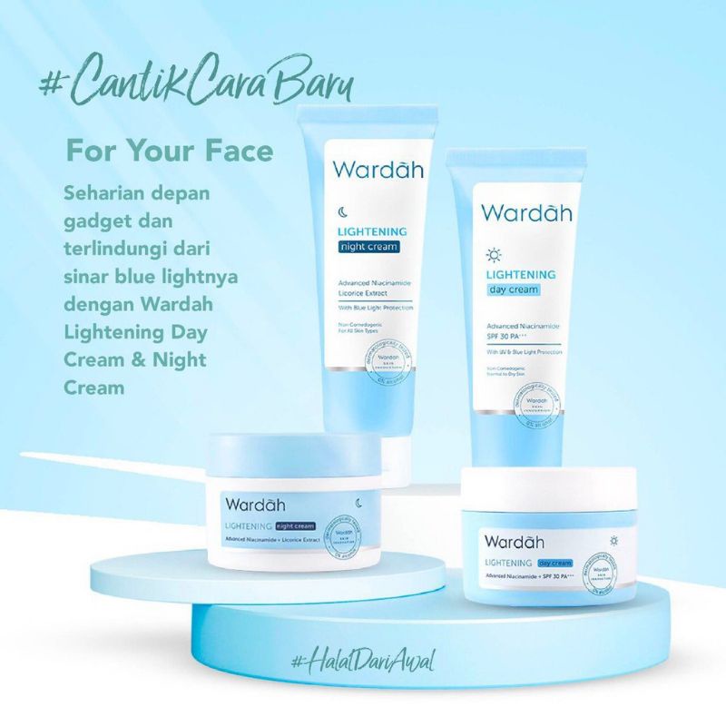 Wardah lightening day and night CREAM - krim siang malam Wardah lightening - krim pencerah wajah - k