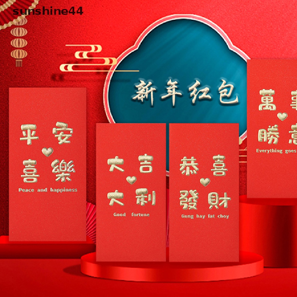 Sunshine 10pcs2023 Amplop Merah Kartun Kelinci Tahun Hongbao Festival Musim Semi Saku Merah.