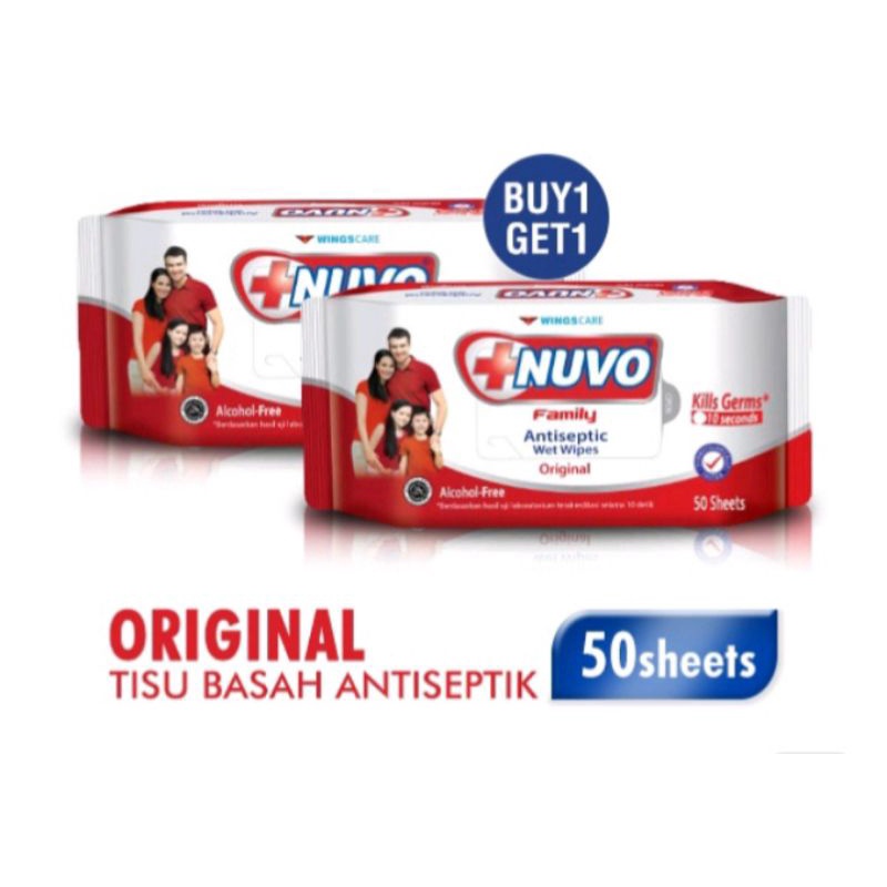 Tissue Nuvo Wet Wipes Merah 50s