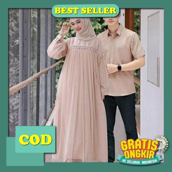 Gamis Rauna Jasmine Milo Sarimbit Rauna Terbaru 2023 Couple Keluarga Lebaran Terbaru Baju Couple Pas