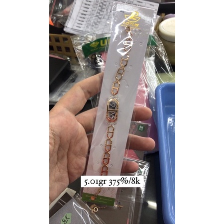 Gelang rantai lotus kadar 375 model besar